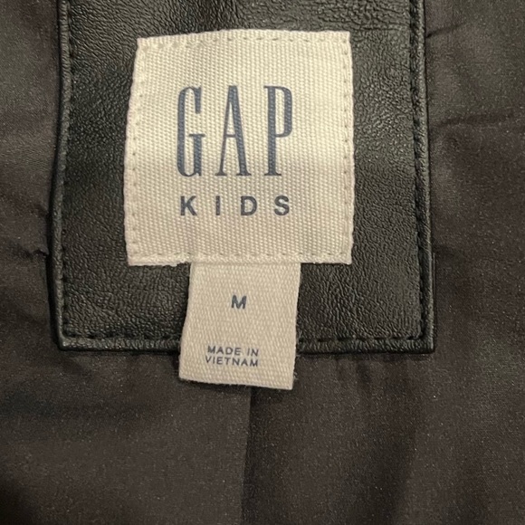 GAP Kids Faux Leather Moto Jacket black medium - Picture 5 of 5